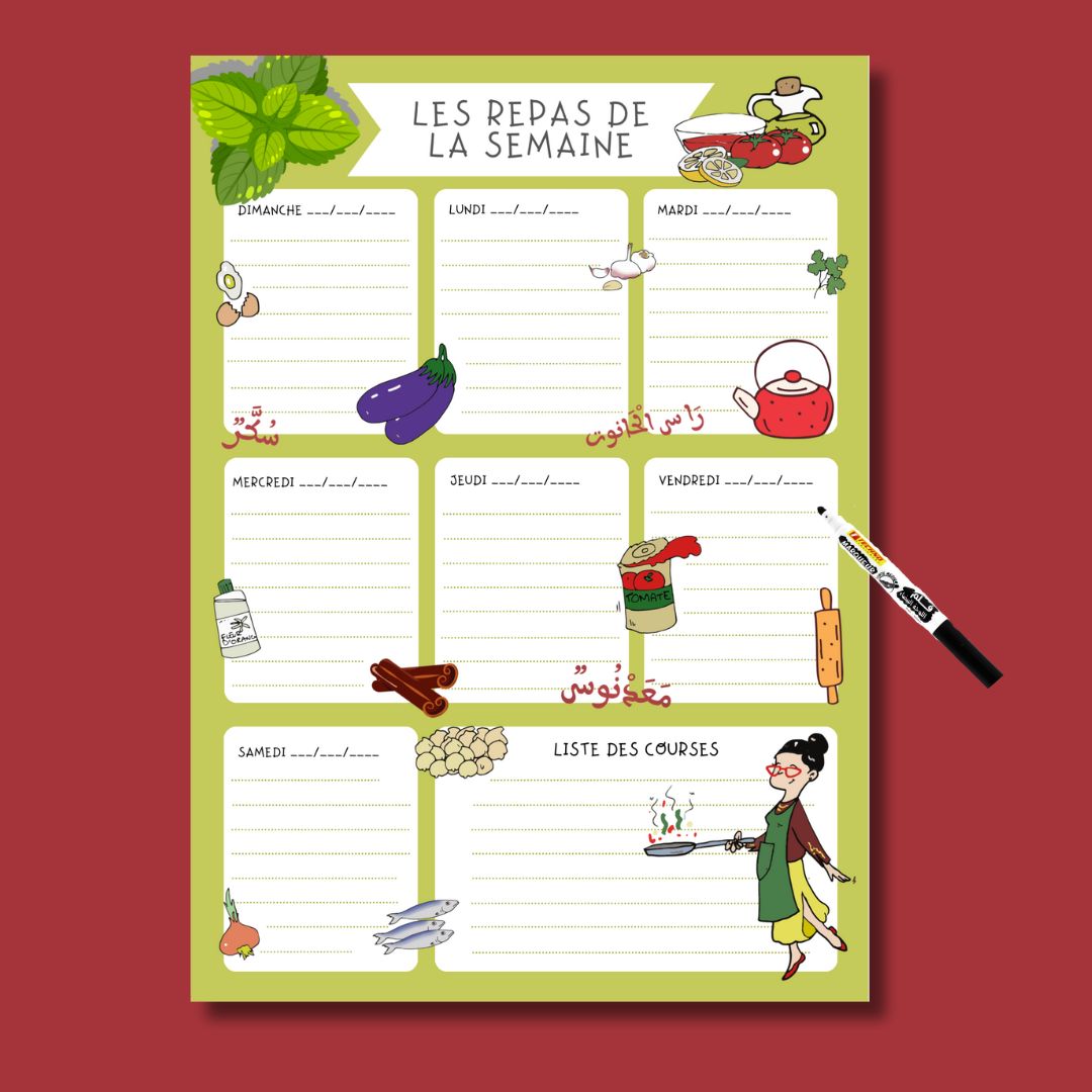 Magnet A4 Planner Cuisine 🇫🇷 en francais