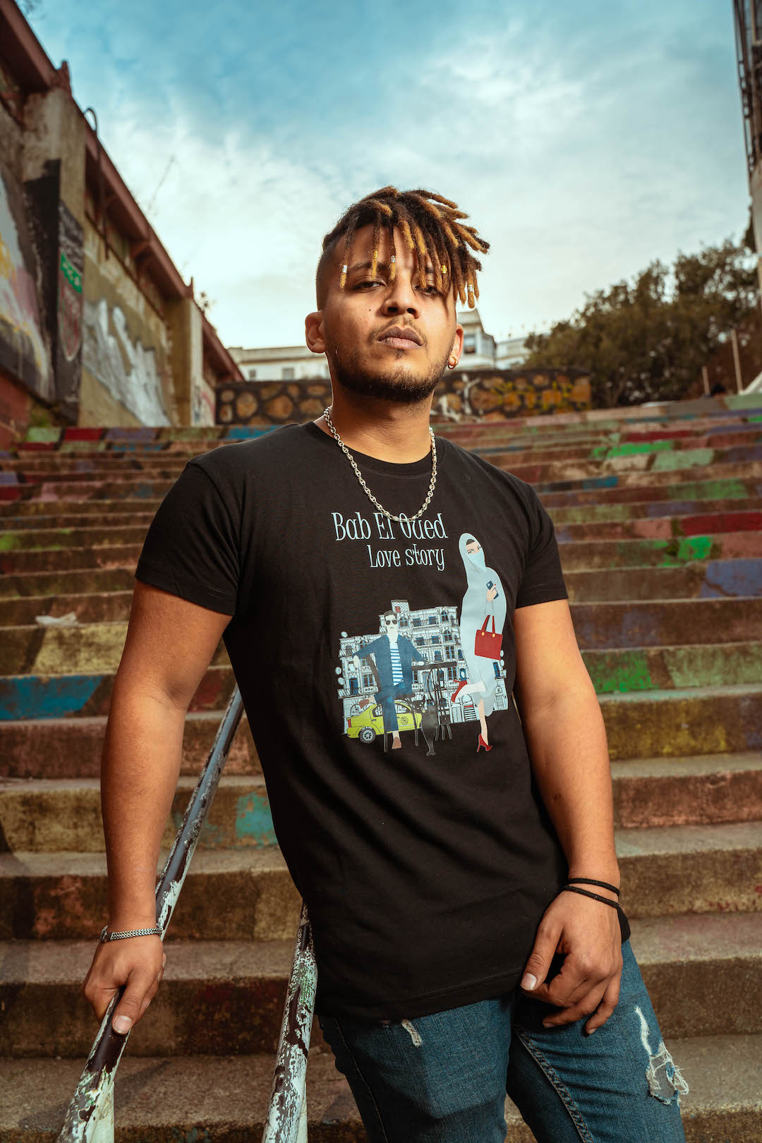 T-shirt Bab el Oued Love Story (Noir)