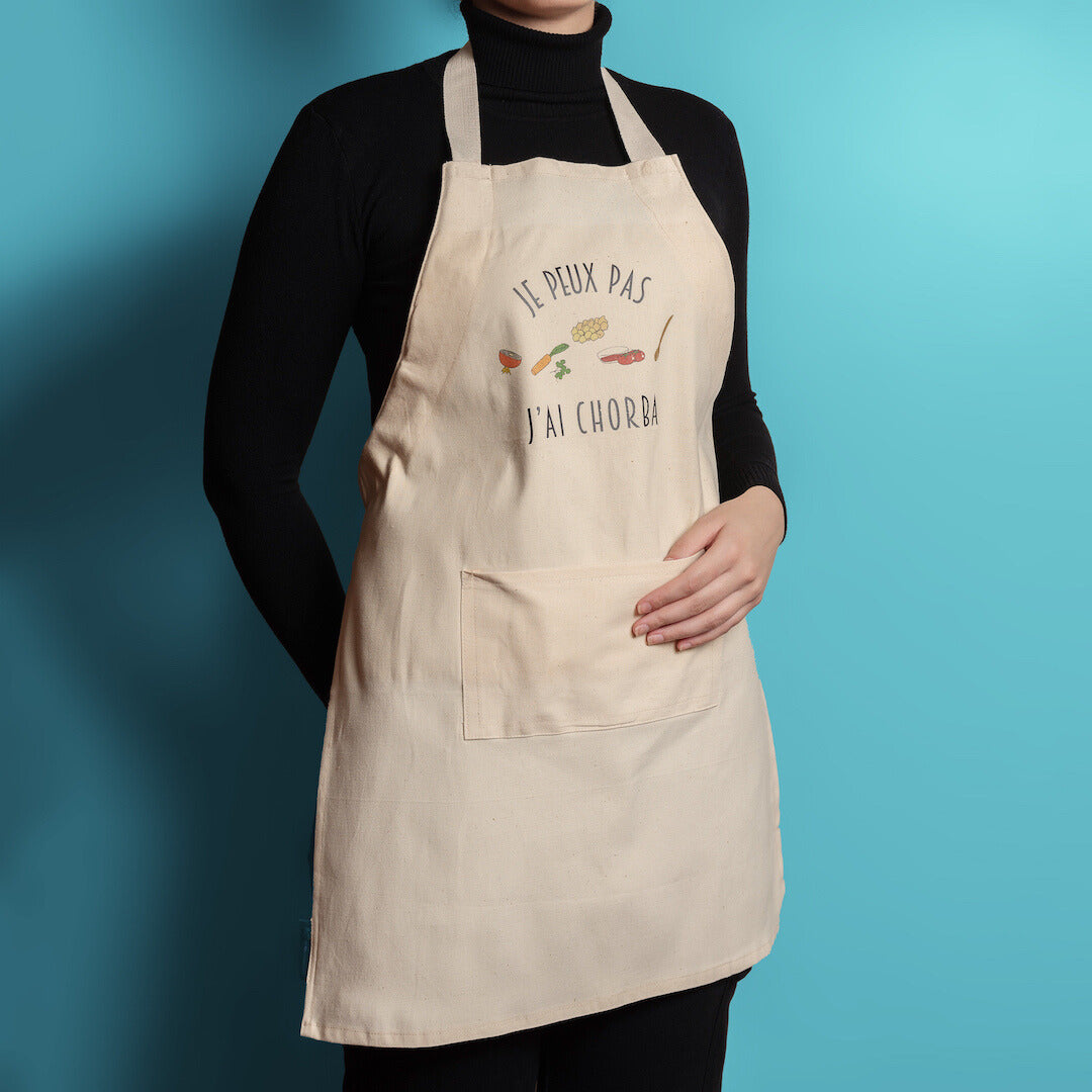 Tablier « Je peux pas j’ai chorba »